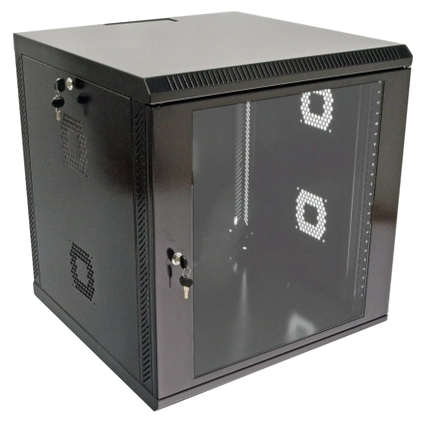 Шафа акрілове скло, чорна 19"12U, 600х500х640 мм