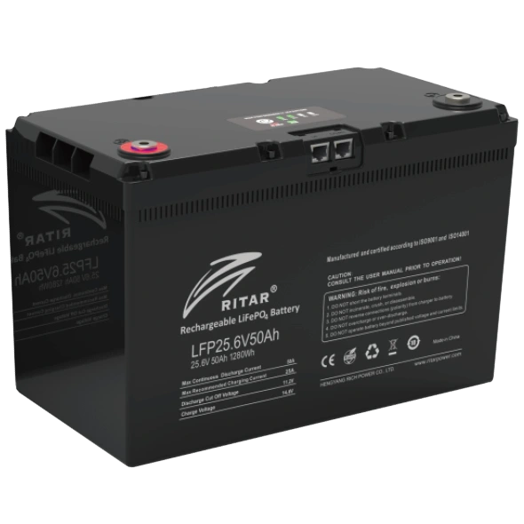 Акумуляторна батарея Ritar LFP25.6V50AH G3 з системою підігріву та bluetooth