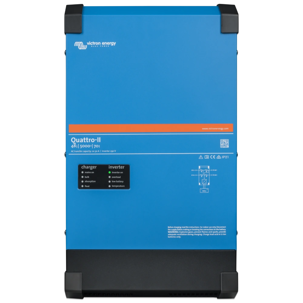 Інвертор VictronEnergy Quattro-II 48/5000/70-50/50 однофазний чиста синусоїда