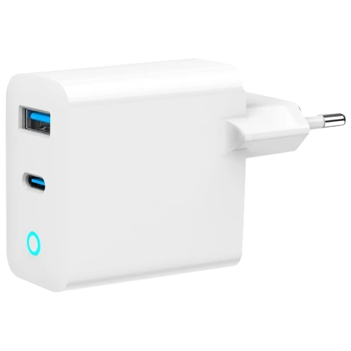 Мережевий зарядний пристрій Gembird TA-UC-PDQC45L-W-01 (USB-A + Type-C)