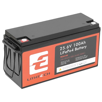 Літієва акумуляторна батарея LITHTECH TE24100B 25.6В 100А•г Bluetooth
