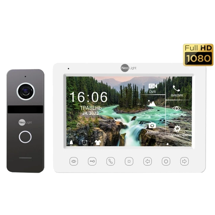 Комплект відеодомофона Neolight NeoKit FHD PRO Graphite (KAPPA + HD + SOLO FHD)