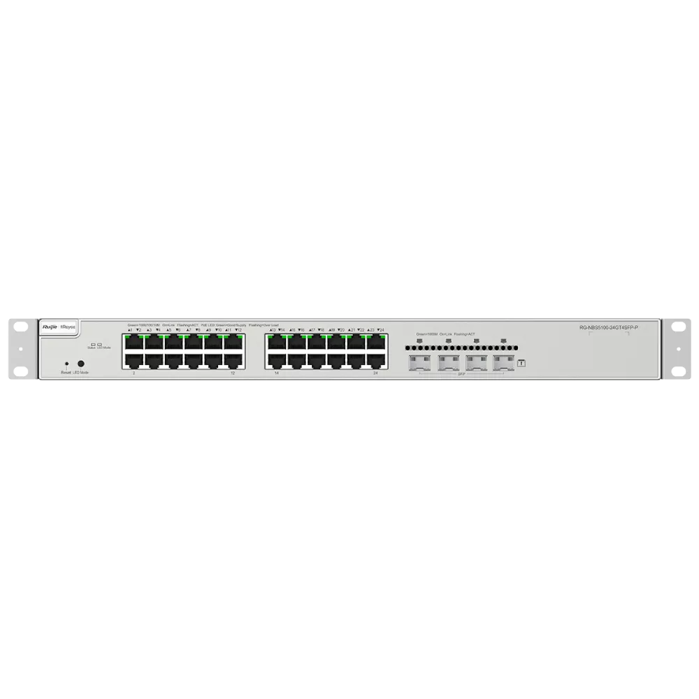 Комутатор 24 порти керований Ruijie Reyee RG-NBS5200-24GT4XS-P L3 POE