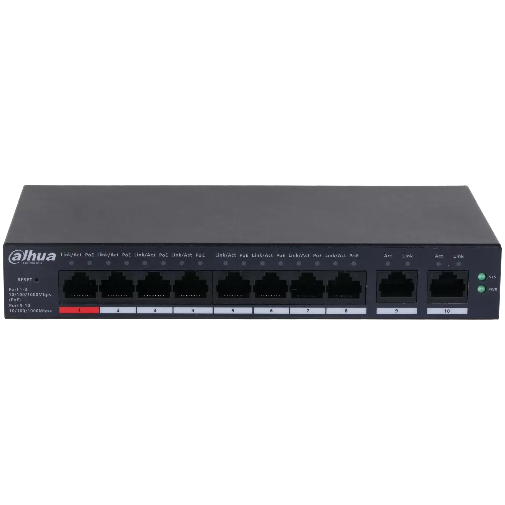 Комутатор 8 портів керований Dahua DH-CS4010-8GT-110 PoE