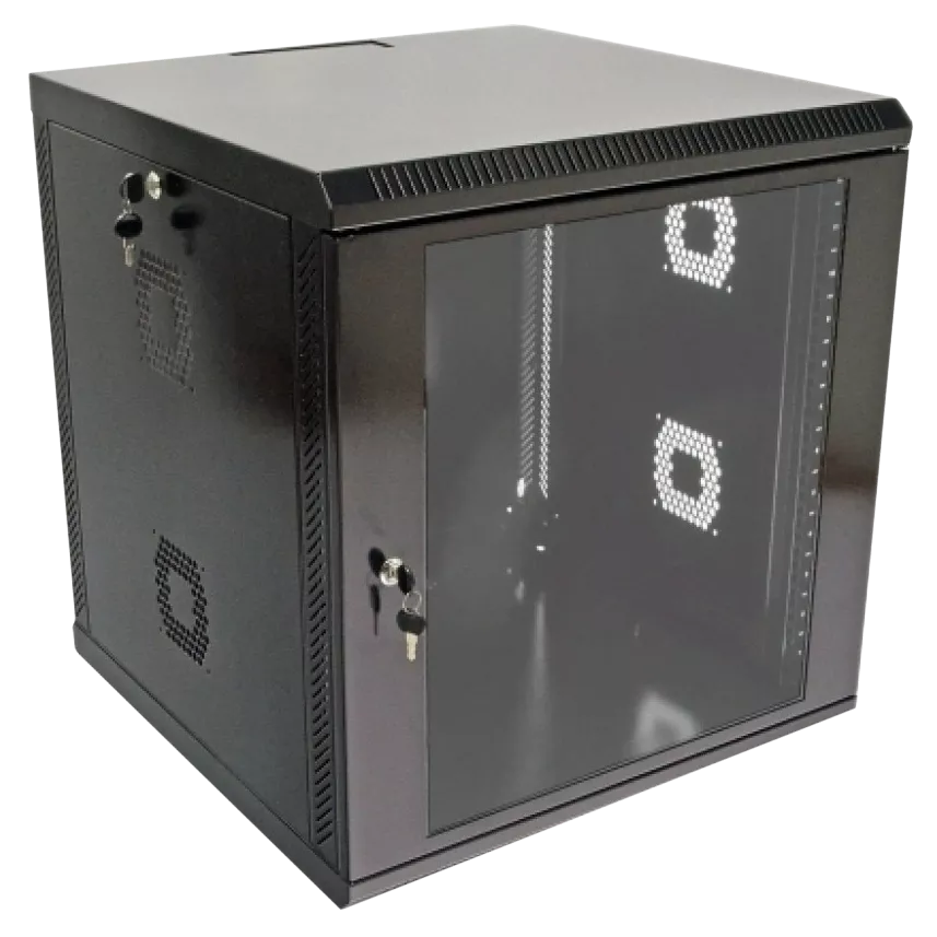 Шафа акрілове скло, чорна 19"12U, 600х500х640 мм