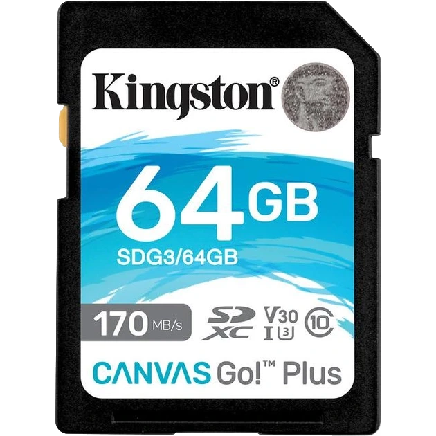 Карта пам'яті Kingston SDXC Canvas Go Plus 170R C10 UHS-I U3 V30 64Гб