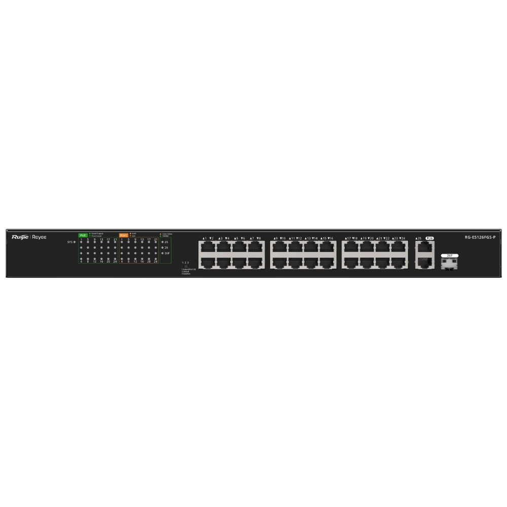 Комутатор 26 портів некерований Ruijie Reyee RG-ES126FGS-P PoE