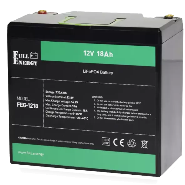 Літієва акумуляторна батарея Full Energy FEG-1218 12В 18А•г