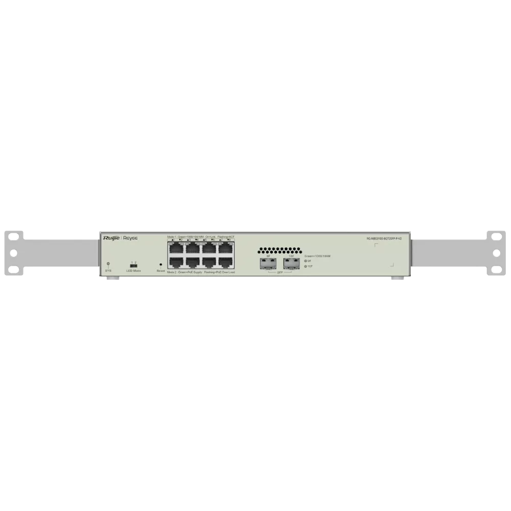 Комутатор 10 портів керований Ruijie Reyee RG-NBS3100-8GT2SFP-P V2 POE L2