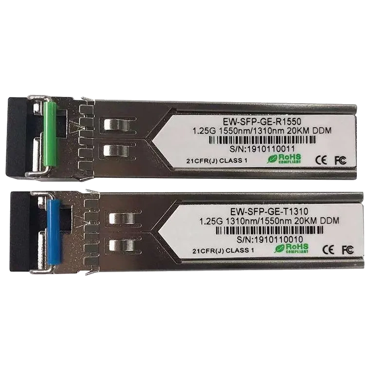 Модуль SFP (комплект 2шт) Ewind EW-SFP-GE-T1310 / EW-SFP-GE-R1550 1.25G, Single-mode single Fiber, 20km, LC connector, Tx1310/Rx1550nm : 1310nm is transmitter,1550nm is receiver