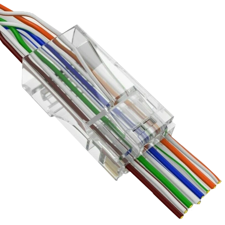 Конектор Merlion RJ-45 8P8C UTP Cat-5 (50 шт/уп.) для наскрізного підключення