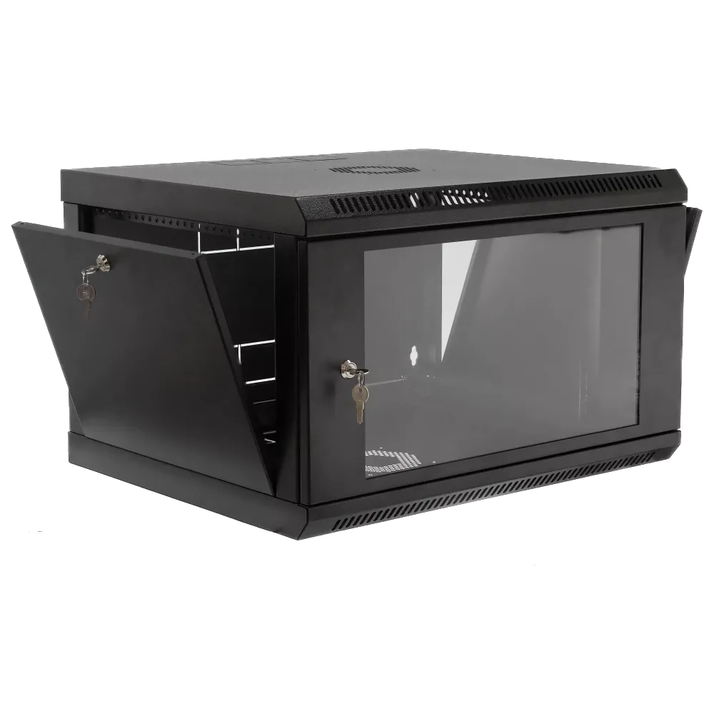 Шафа 19" 6U, 600x500x373мм акрилове скло, чорна