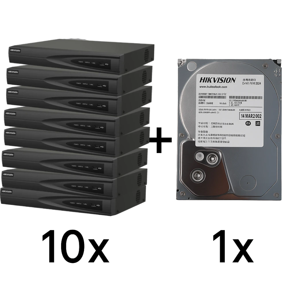 Комплект Hikvision DS-7608NI-Q1(D) 10 шт + DS40HKVS-VX1