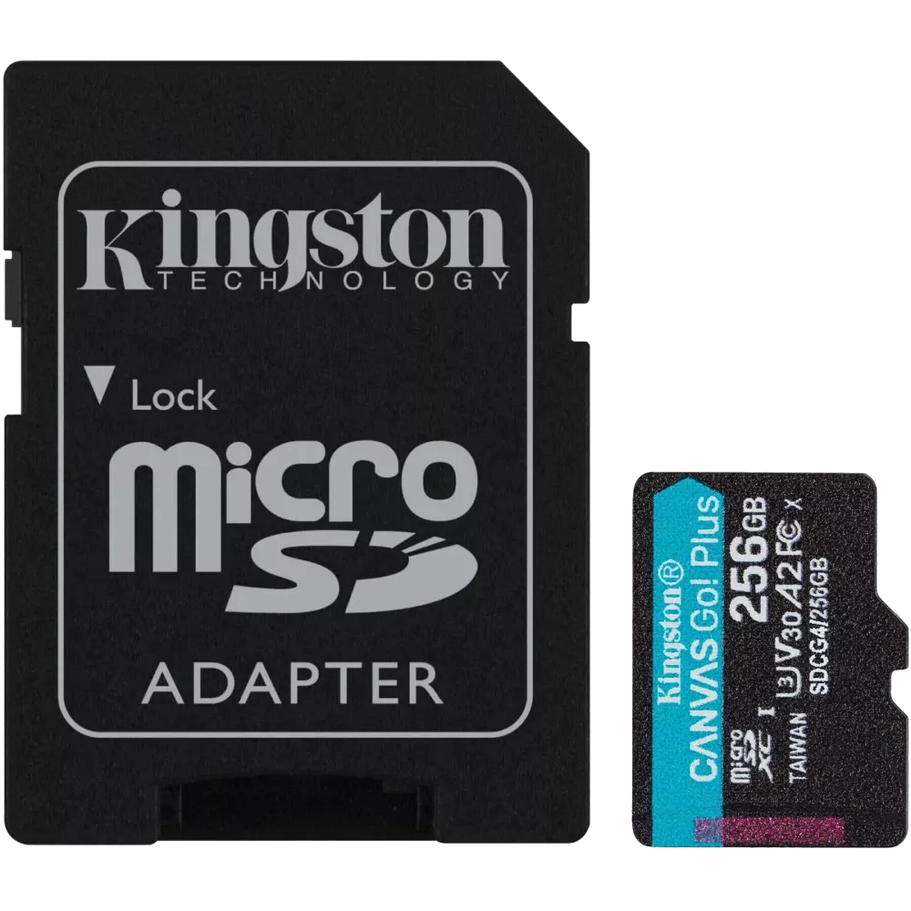 Модуль флеш-пам'яті Kingston 256GB microSDXC Canvas Go Plus Gen4 A2 U3 V30 Card + Adapter