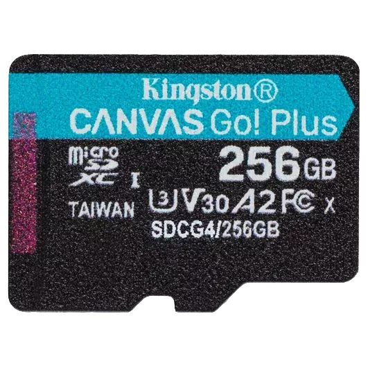 Модуль флеш-пам'яті KINGSTON 256GB microSDXC Canvas Go Plus Gen4 200R