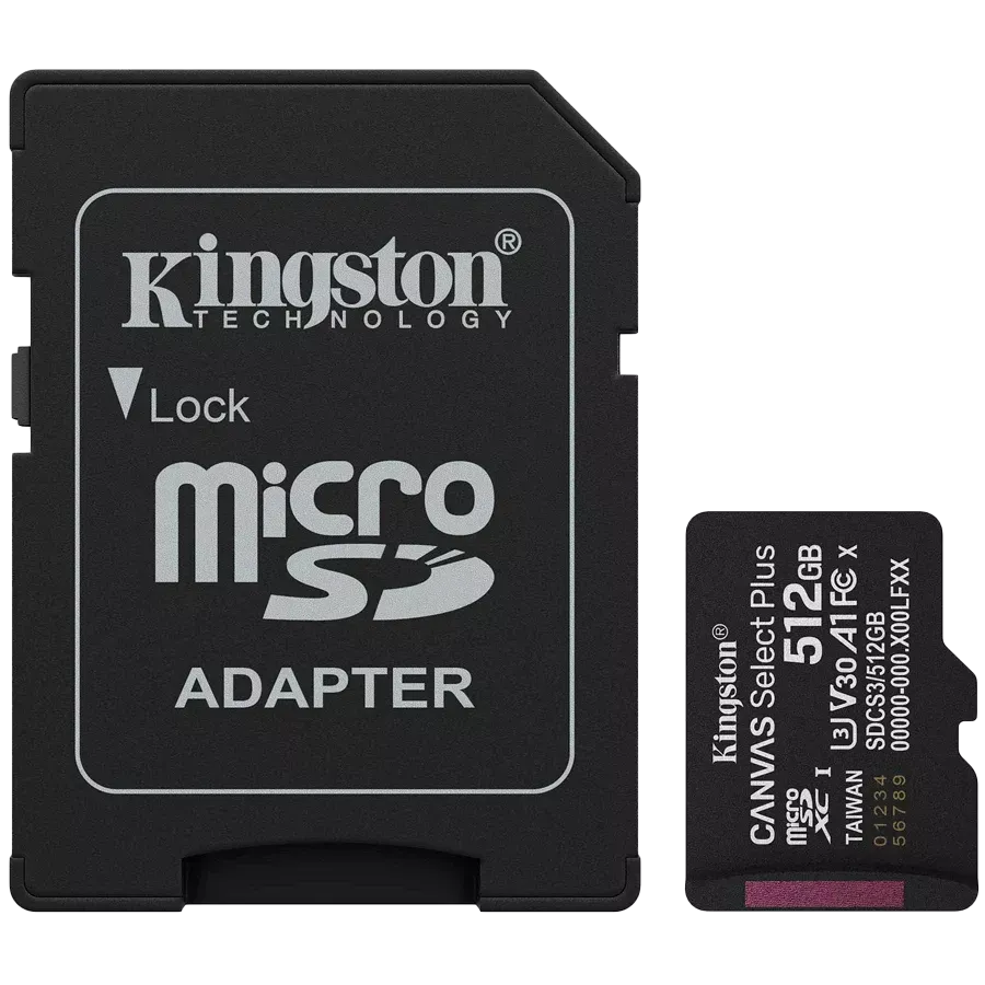 Модуль флеш-пам'яті Kingston 512GB microSDXC Canvas Select Plus Gen3 Card + Adapter